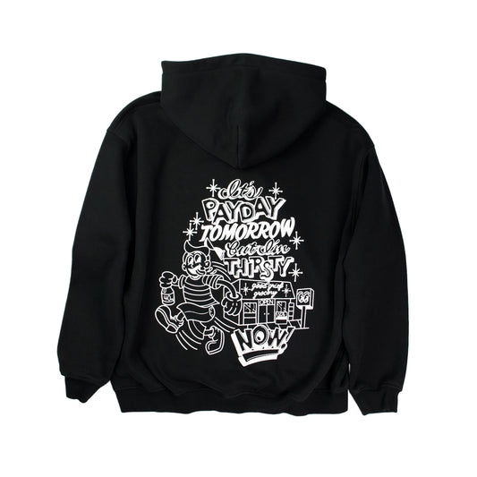 IT'S PAYDAY TOMORROW - OVERSIZED HOODIE BLACK